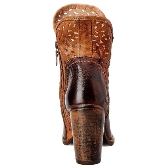 BED|STU BED STU SHOES IRMA GRAPHITO RUSTIC BOOTS HIGH STACKED HEEL LEATHER UPPER - Picture 4 of 16